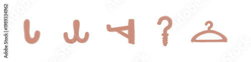 Collection of various hook and clothes hanger icons