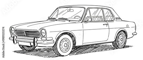 Vintage car in a vector illustration with a classic design and old fashioned look