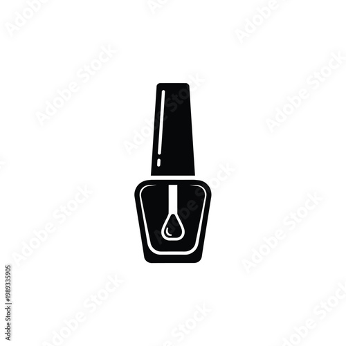 Professional nail polish bottle vector icon for manicure and beauty treatment branding