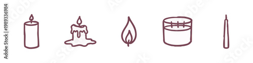 Candle and Flame Icons