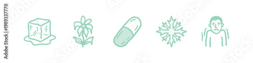 Cold, ice, and sickness icon set