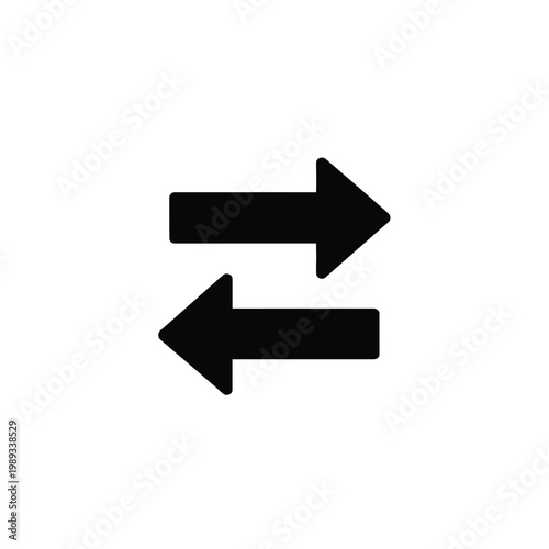 Left and right directional arrows icon for navigation and data exchange interfaces