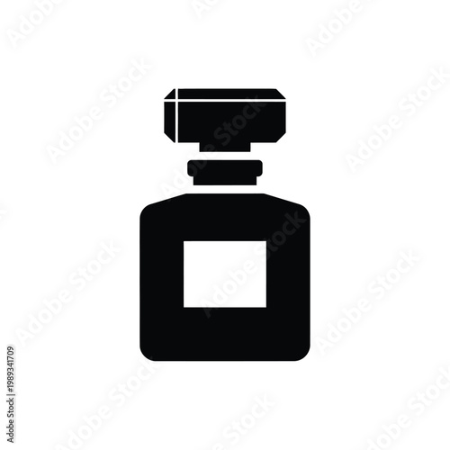 Elegant perfume bottle vector icon for luxury fragrance branding and retail marketing materials