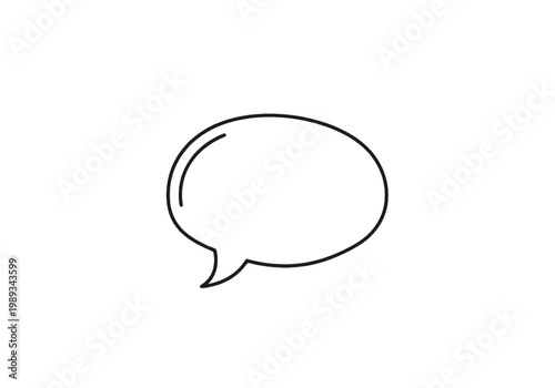 Speech bubble icon for chat and communication, simple line vector