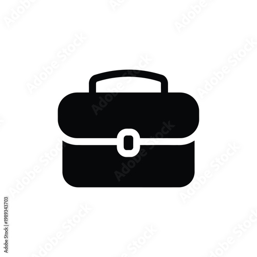 Professional leather briefcase icon for business corporate identity design isolated on white background