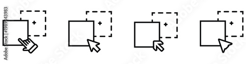 Drag and Drop Interface Cursor Interaction Icon Set