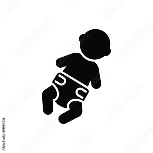 Crawling baby icon for infant care and parenting resources vector illustration flat style
