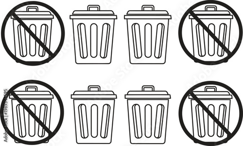 No trash or garbage allowed pictorial representation of prohibited waste disposal