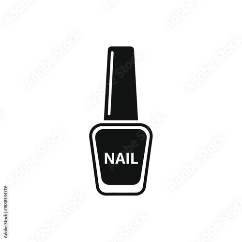 Nail polish bottle vector icon for beauty salon and cosmetic brand marketing visuals