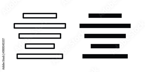Align center icon in stroke outline style with flat version