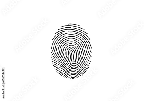 Fingerprint icon for identity verification and security, minimalist vector symbol