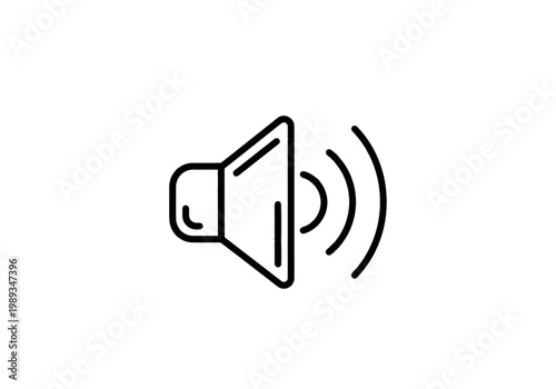Sound speaker icon for audio notification and volume control, minimalist line style