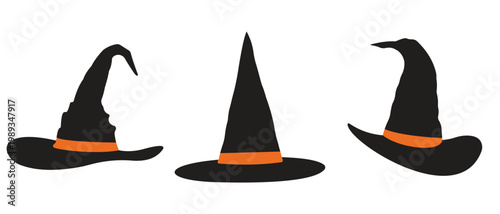 Witch Hat Icon – Halloween Black Magic Costume Silhouette Vector Illustration