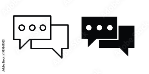 Communication icon in stroke outline style with flat version