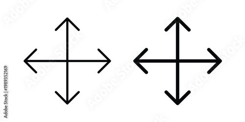 Drag icon in stroke outline style with flat version