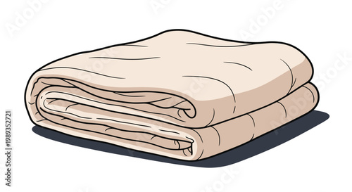 Soft folded beige blanket or duvet in a comfortable layered arrangement for bedding, interior decor, or home comfort themes.