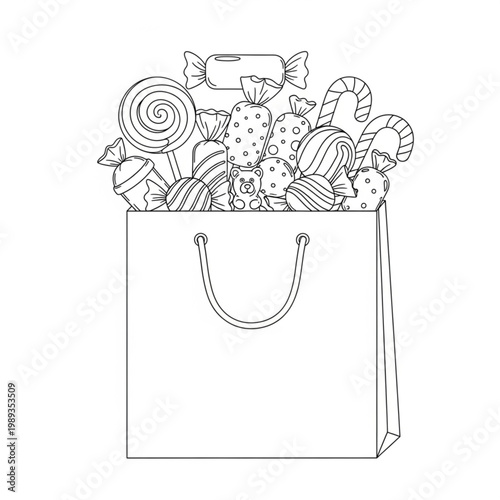 Gift Bag Filled with Candy and Sweets.
