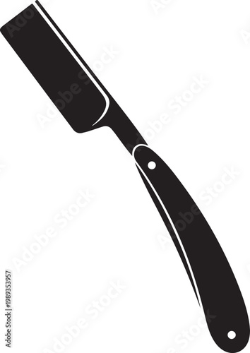 Straight razor icon. Straight razor for shaving graphic sign isolated on white background. Barber symbol. Vector illustration