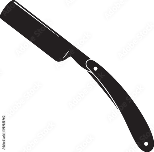 Straight razor icon. Straight razor for shaving graphic sign isolated on white background. Barber symbol. Vector illustration