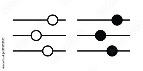 Filter Control icon in stroke outline style with flat version