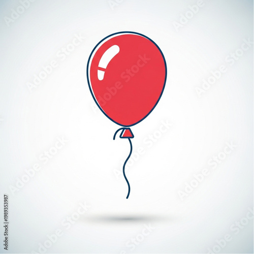 Red Balloon Floating in Air.
