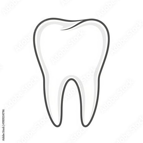 Simple Line Drawing of Human Molar Tooth.