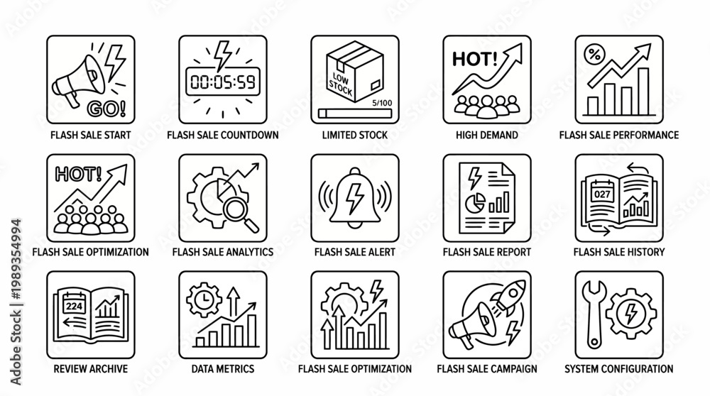 Obraz premium Business icons for optimization strategy.