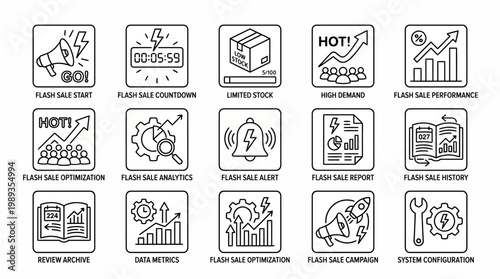 Business icons for optimization strategy.