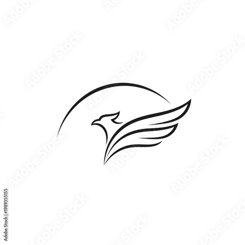 Stylized Bird Logo Design Element.