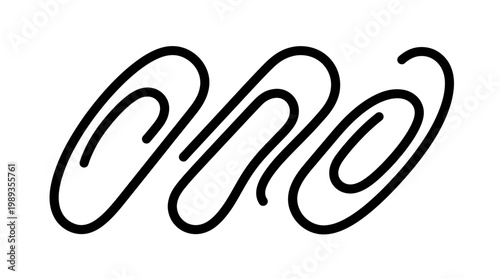 Three black paperclips arranged in a simple, elegant design on white background.