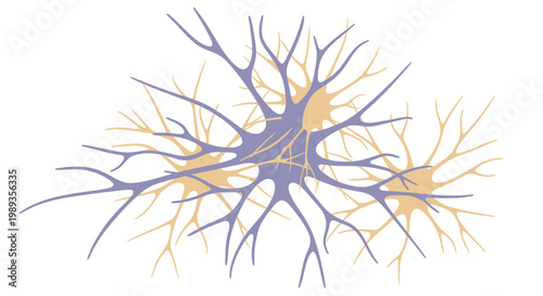 Complex network of interconnected biological neurons and brain cells.