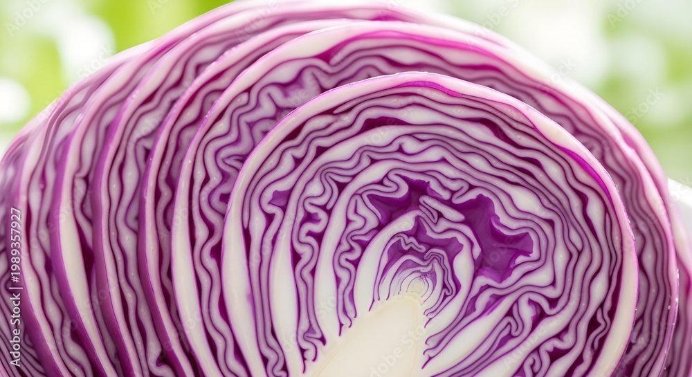 Obraz premium Textura macro de cebolla fresca, capas de cebolla roja púrpura, fondo vegetal orgánico, ingrediente de cocina saludable, patrón natural, fondo de comida, detalle de primer plano