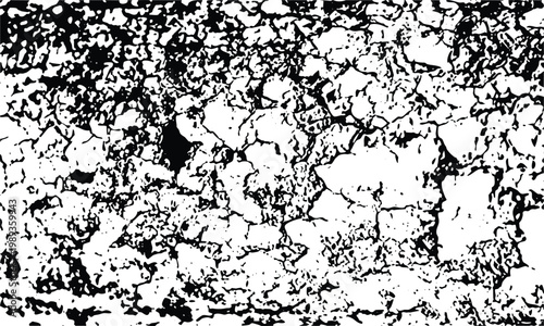 Black and white cracked texture with peeling paint on a surface background