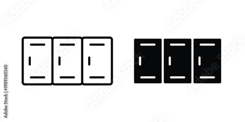 Lockers icon in stroke outline style with flat version