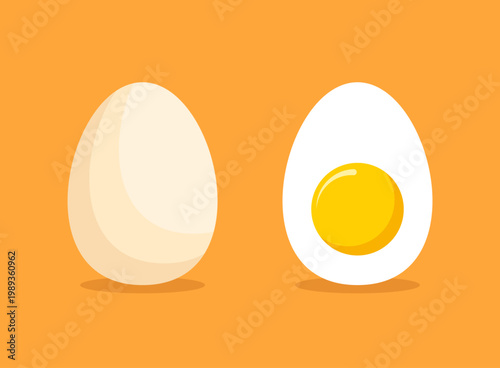 Egg icon in flat style. Protein breakfast vector illustration on isolated background. Chicken eggs sign business concept.