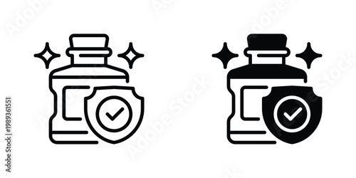 Mouthwash Vector Line Icon for healthcare and medical
