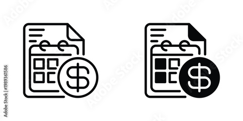 Payment Terms Vector Line Icon for business and finance
