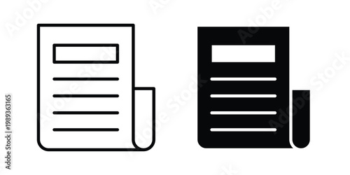 News icon in stroke outline style with flat version