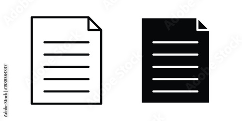 Page icon in stroke outline style with flat version
