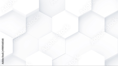 White background with hexagon pattern, minimalist abstract business backgroun...