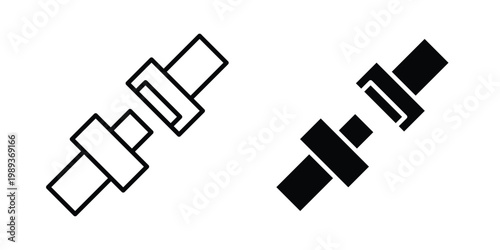 Seat Belt icon in stroke outline style with flat version