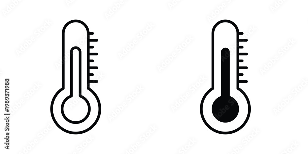 Fotografia Temperature icon in stroke outline style with flat version