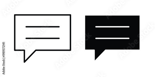 Text icon in stroke outline style with flat version