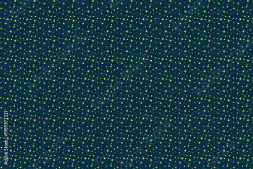 seamless gold starry night pattern at navy sky background design