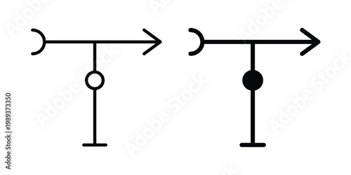 Veleta icon in stroke outline style with flat version