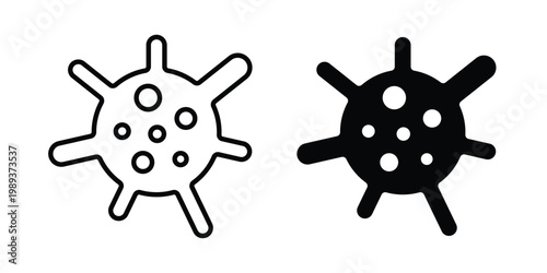 virus icon in stroke outline style with flat version