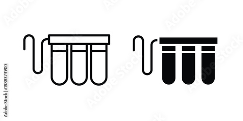 Water filtration icon in stroke outline style with flat version