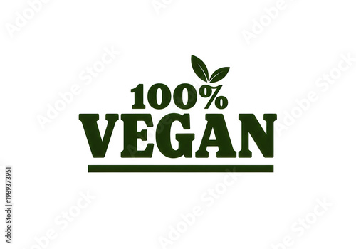 Vegan logo with green text and leaf symbol on white background 