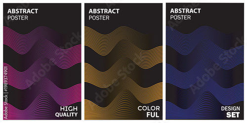 Abstract posters showcasing high quality, colorful and design set variations