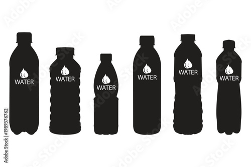 Water Bottle Icon – Drinking Bottle Hydration Symbol Vector Illustration